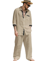 Men's Two-Piece Set with Contrast Details