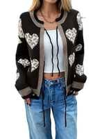 Women's Heart Pattern Cardigan
